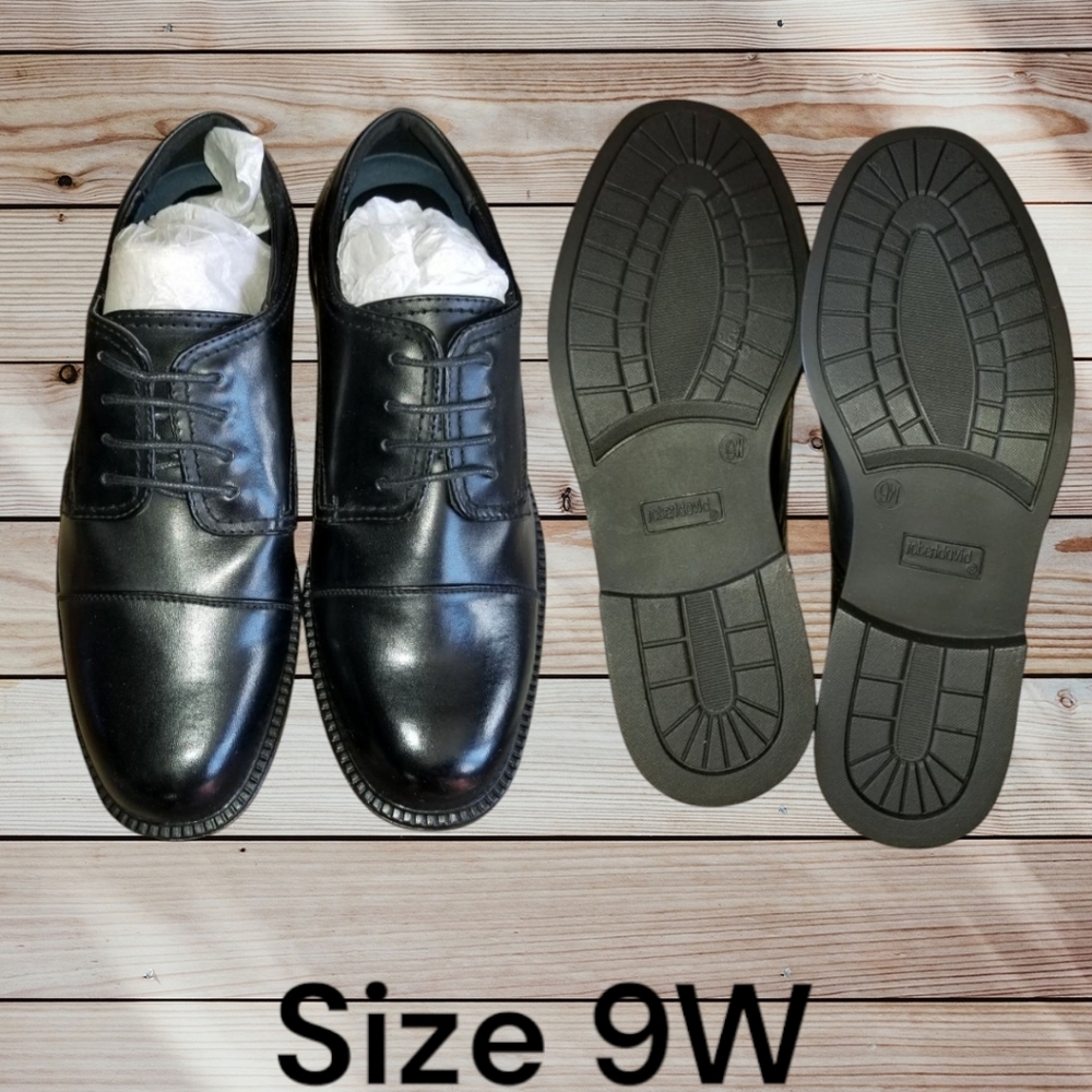 Men's Black Leather Dress Shoes